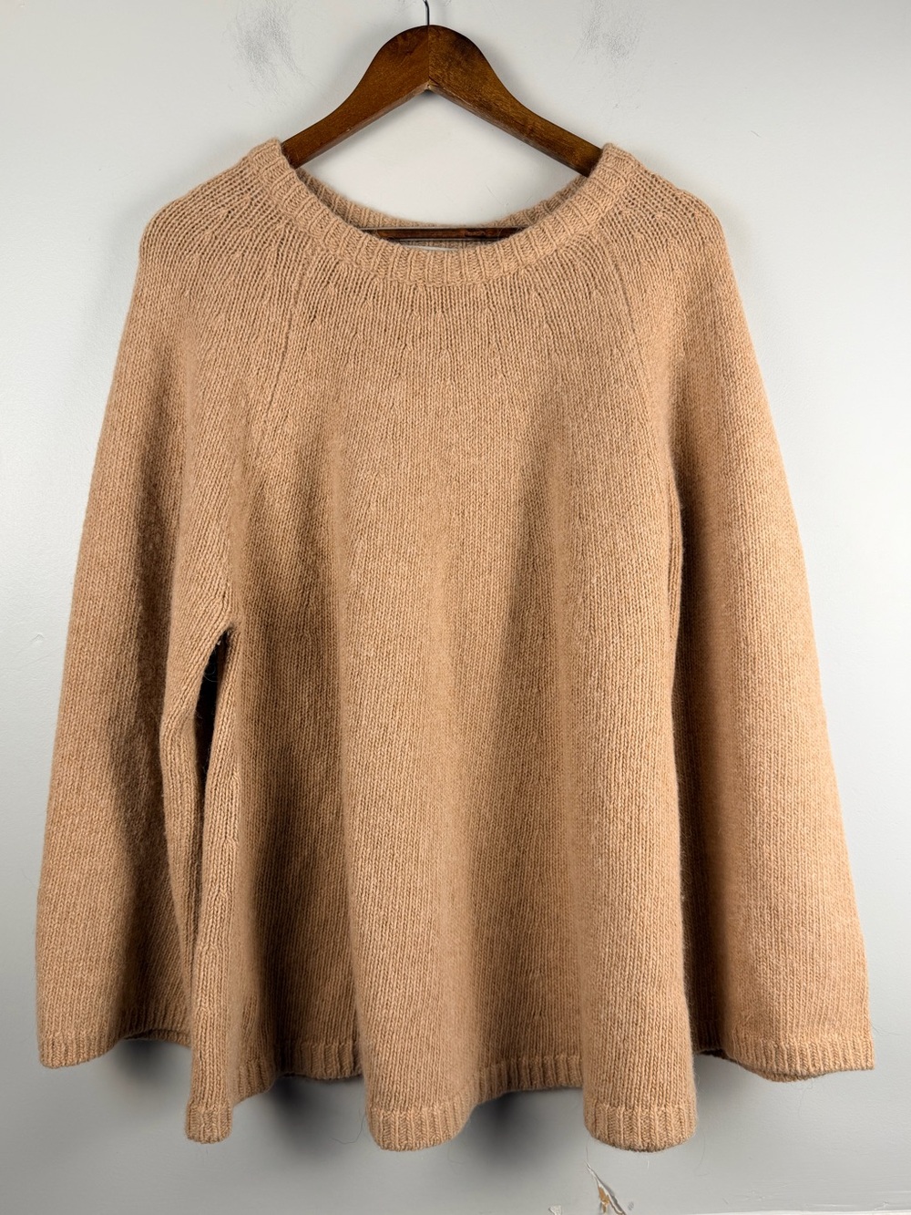 Masai Copenhagen wool alpaca hemp blend tan sweater size large
